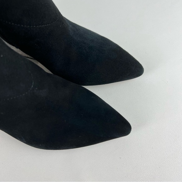 Loeffler Randall Lia Black Ivory Suede Snake Print Block Heel Bootie 6 - Picture 8 of 16